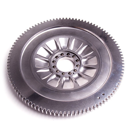 Commercial vehicle engine flywheel with ring gear