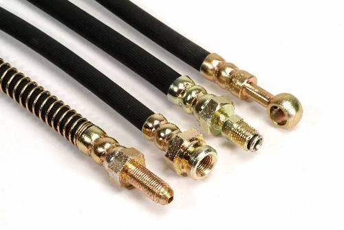 Front brake hose for passenger vehicle applications