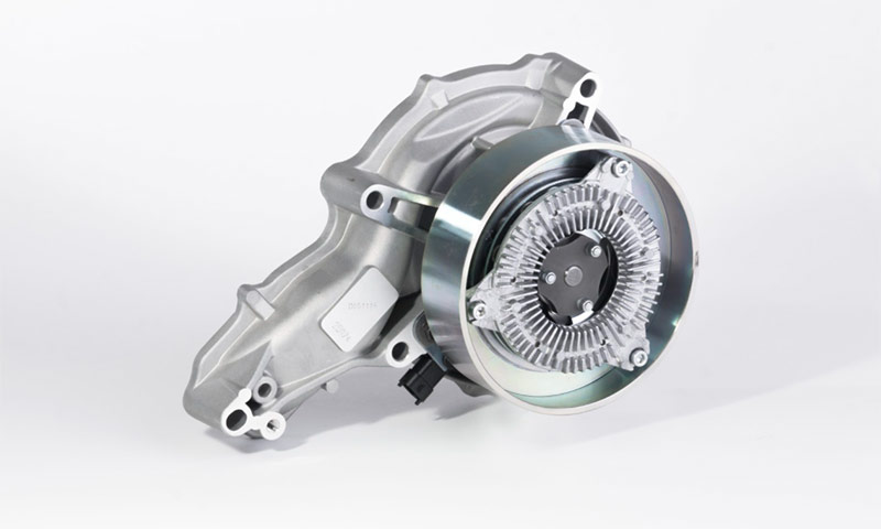 Engine coolant water pump with pulley and housing
