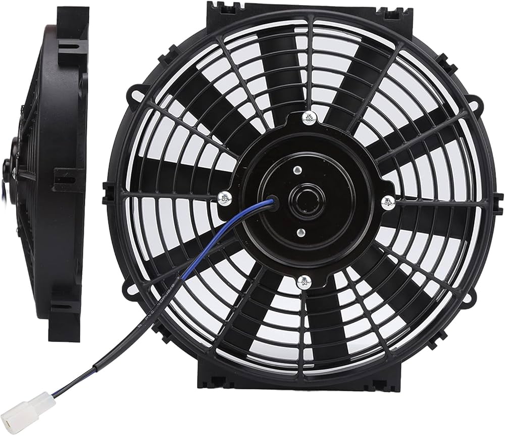 Automotive cooling fan and shroud assembly for engine cooling