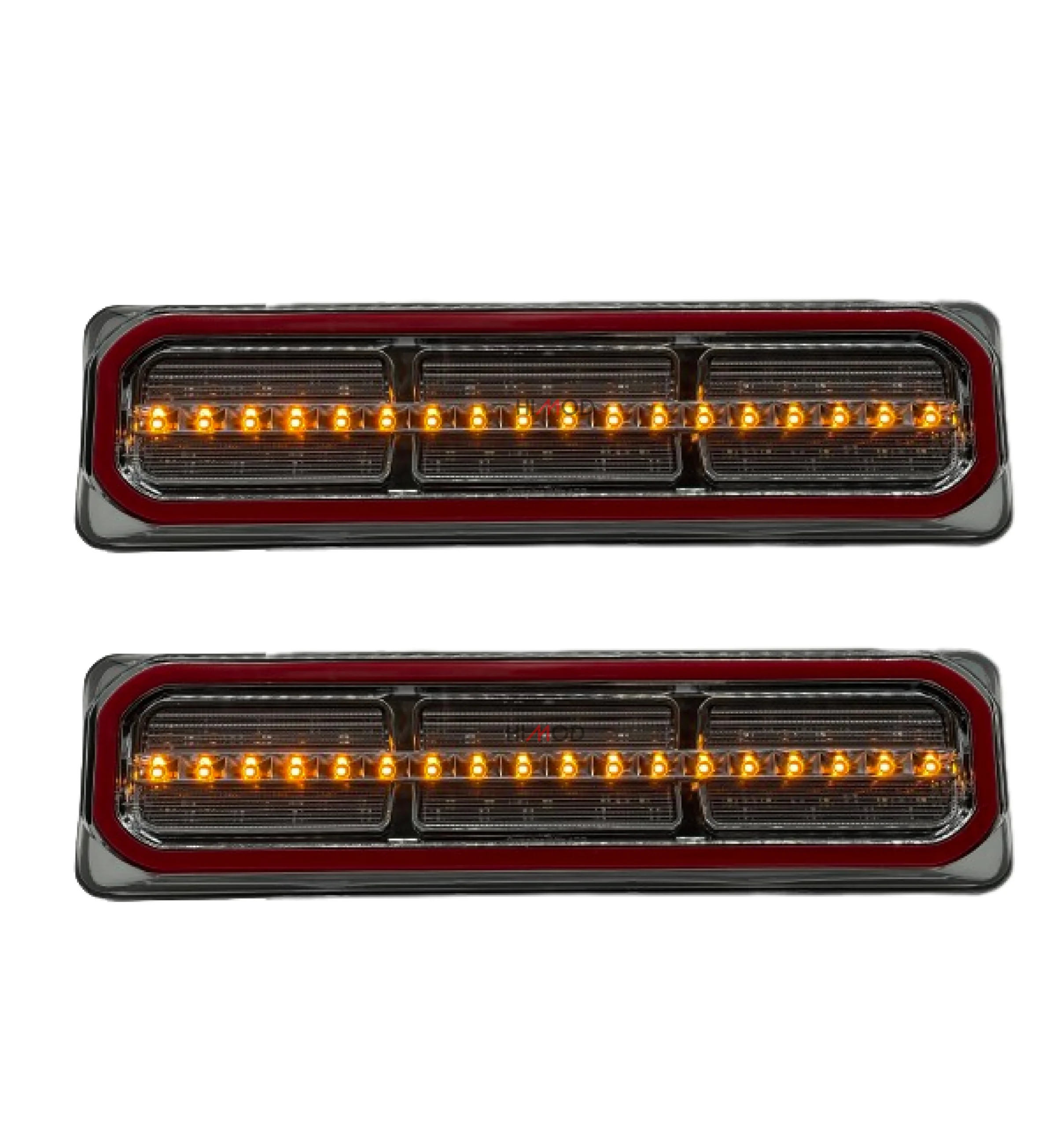 Automotive tail and stop lamp assembly with red lens