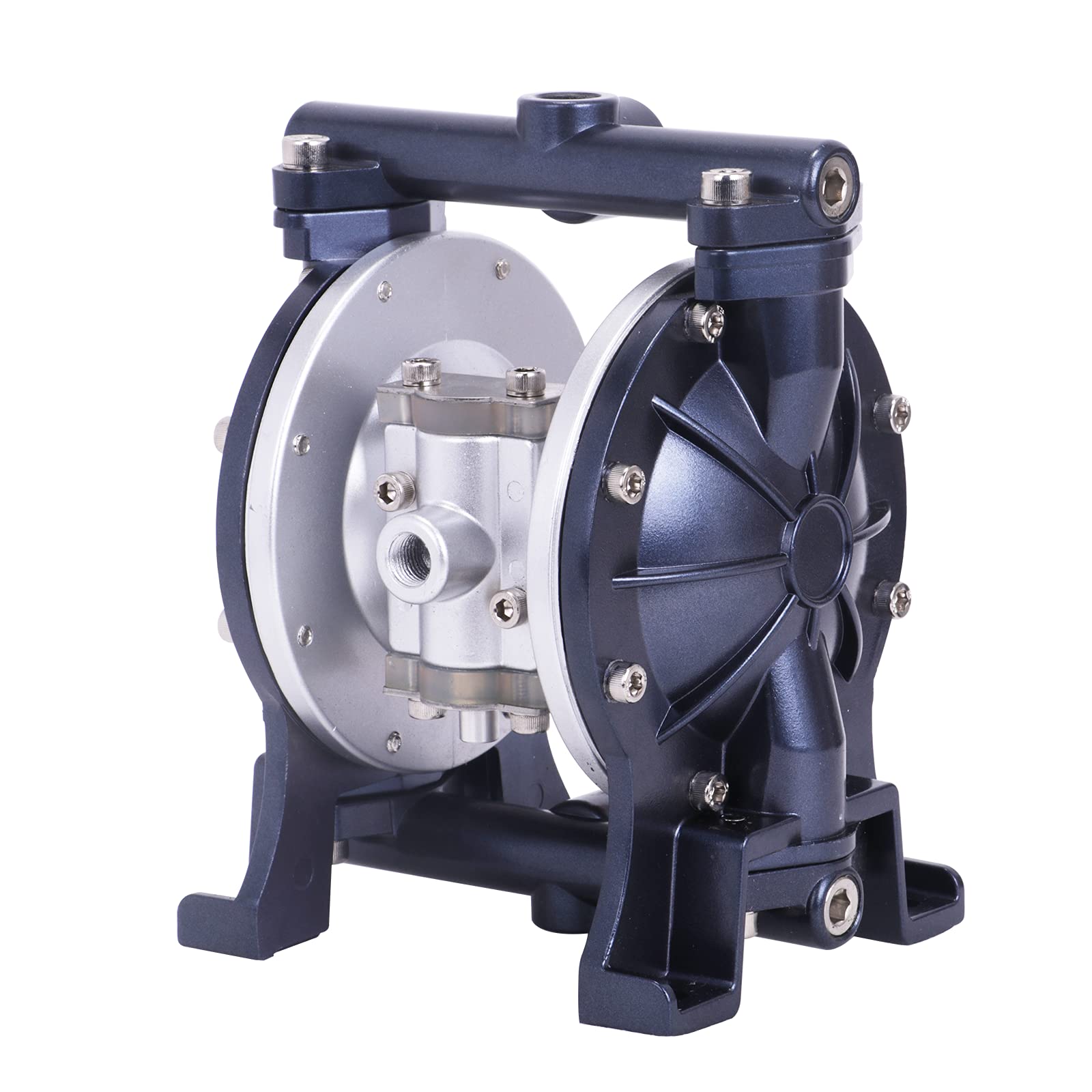 Metallic double diaphragm pump with air distribution system