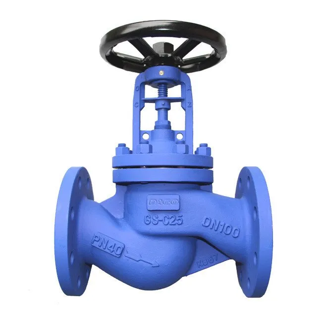 Industrial globe valve for regulating fluid flow