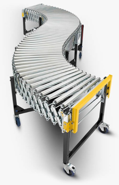 Industrial gravity roller conveyor for material movement