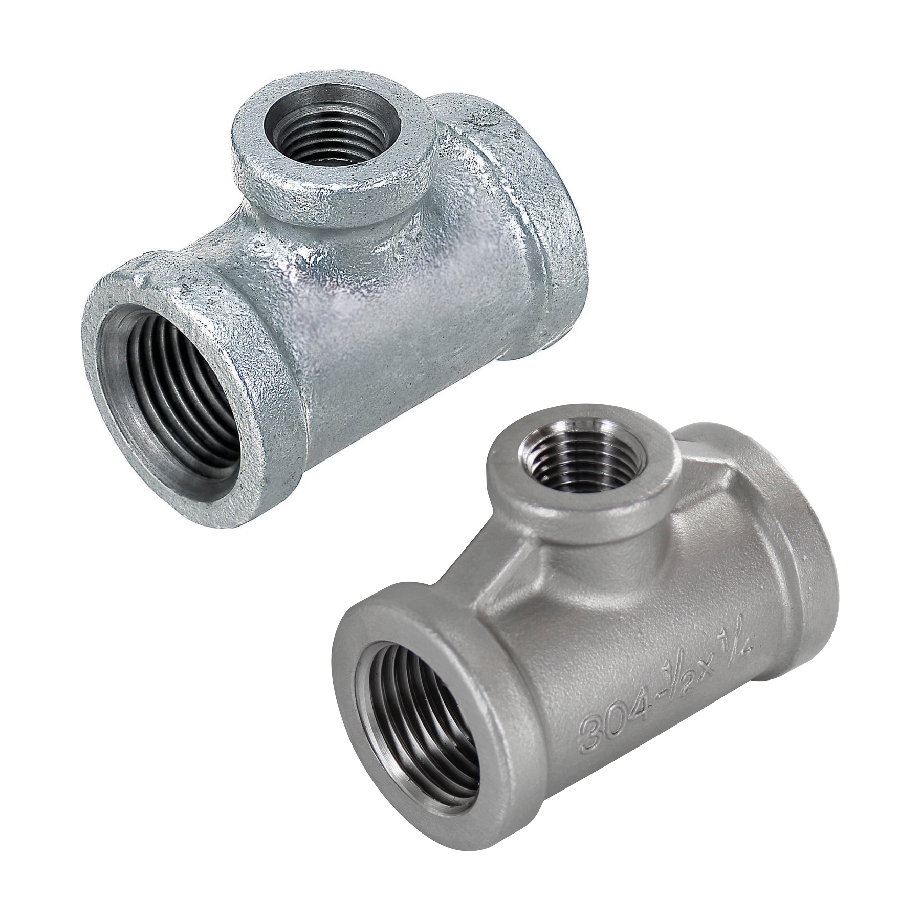 Industrial equal pipe tee for three-way pipeline connections