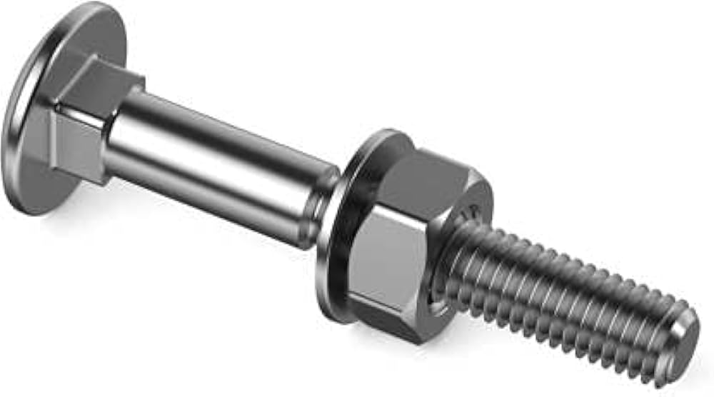 Round-head square-neck carriage bolts for construction assembly