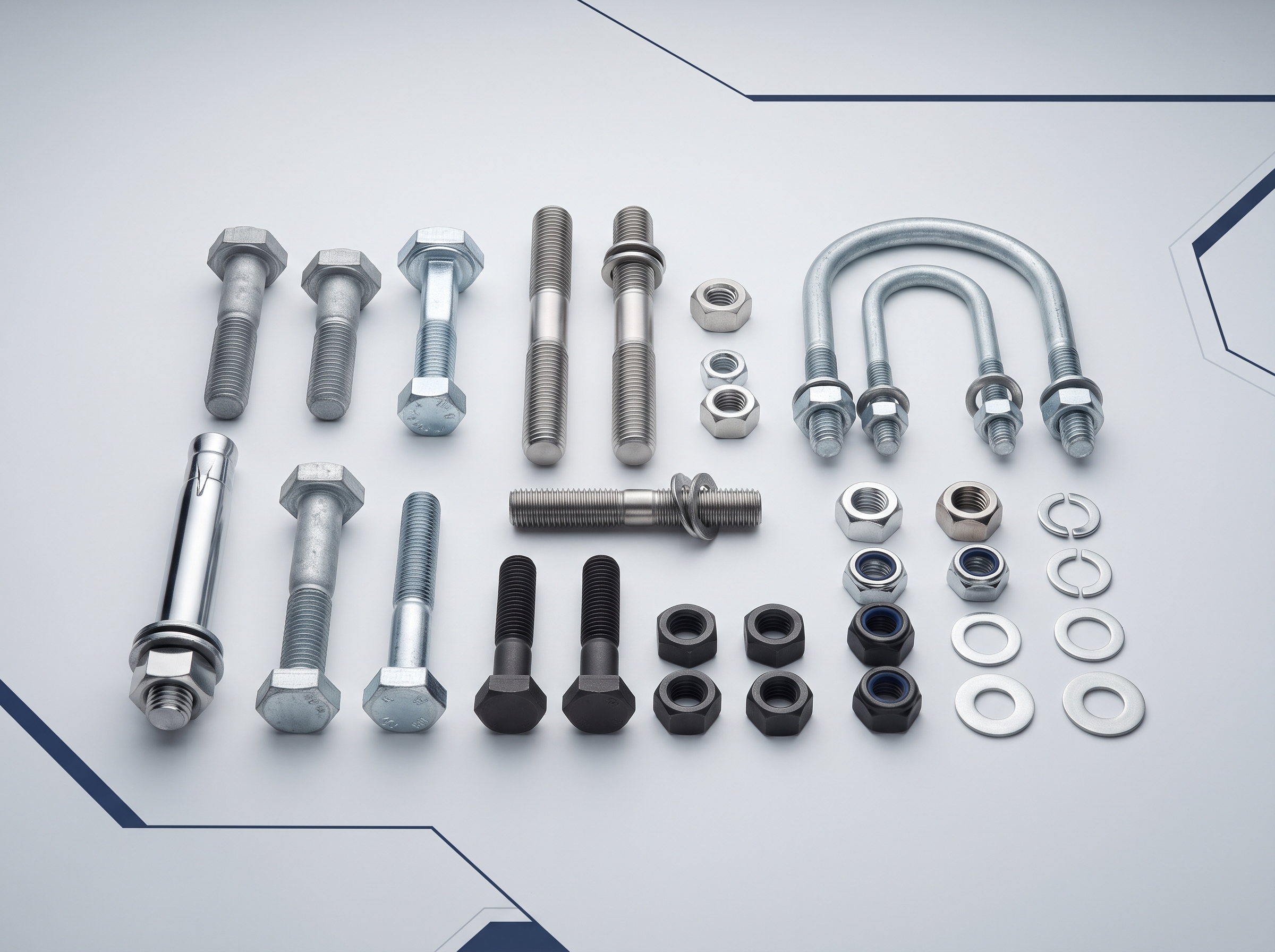 Industrial fasteners including bolts nuts screws washers and threaded components