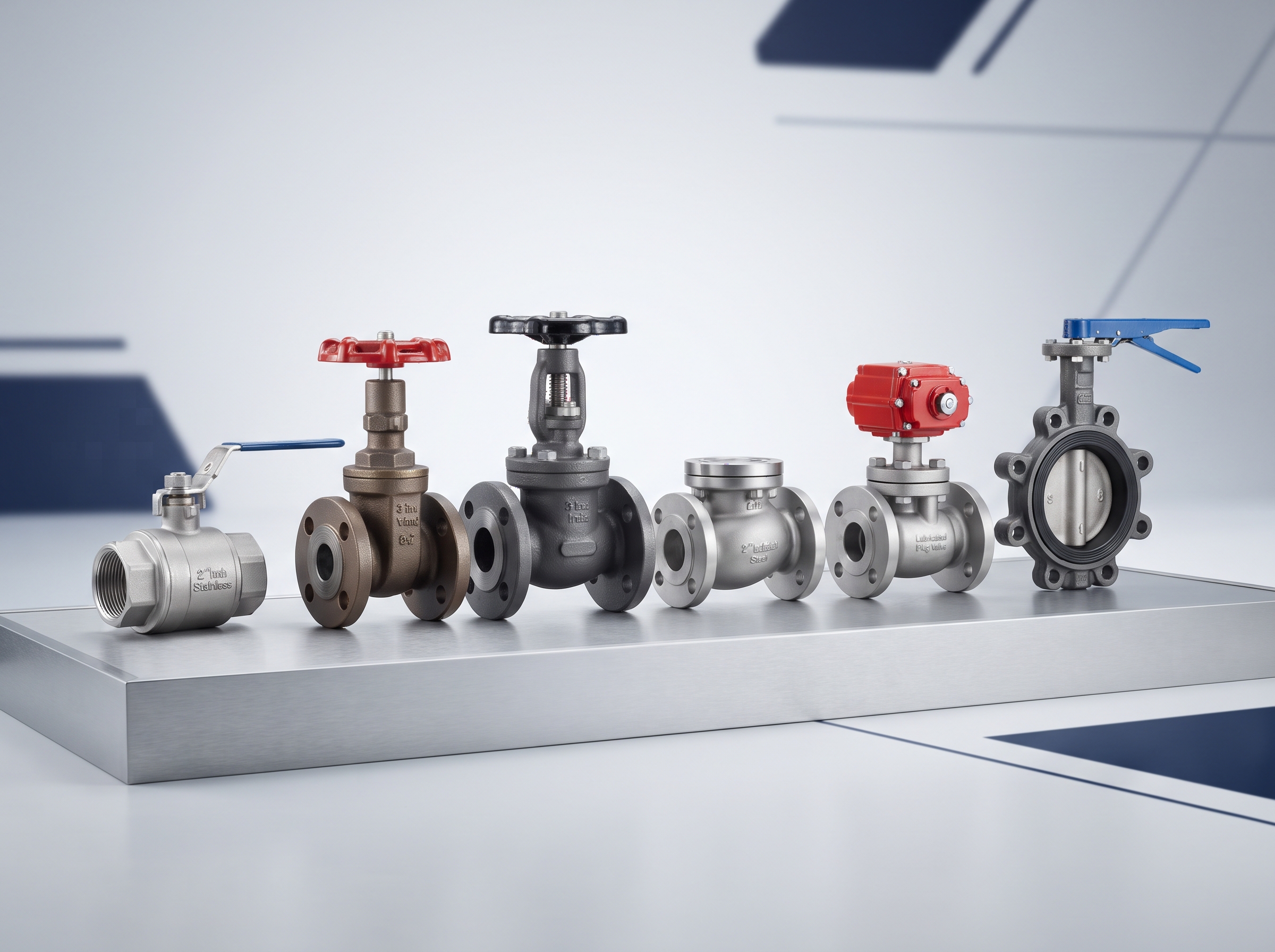 Industrial valves for flow control isolation and process piping systems