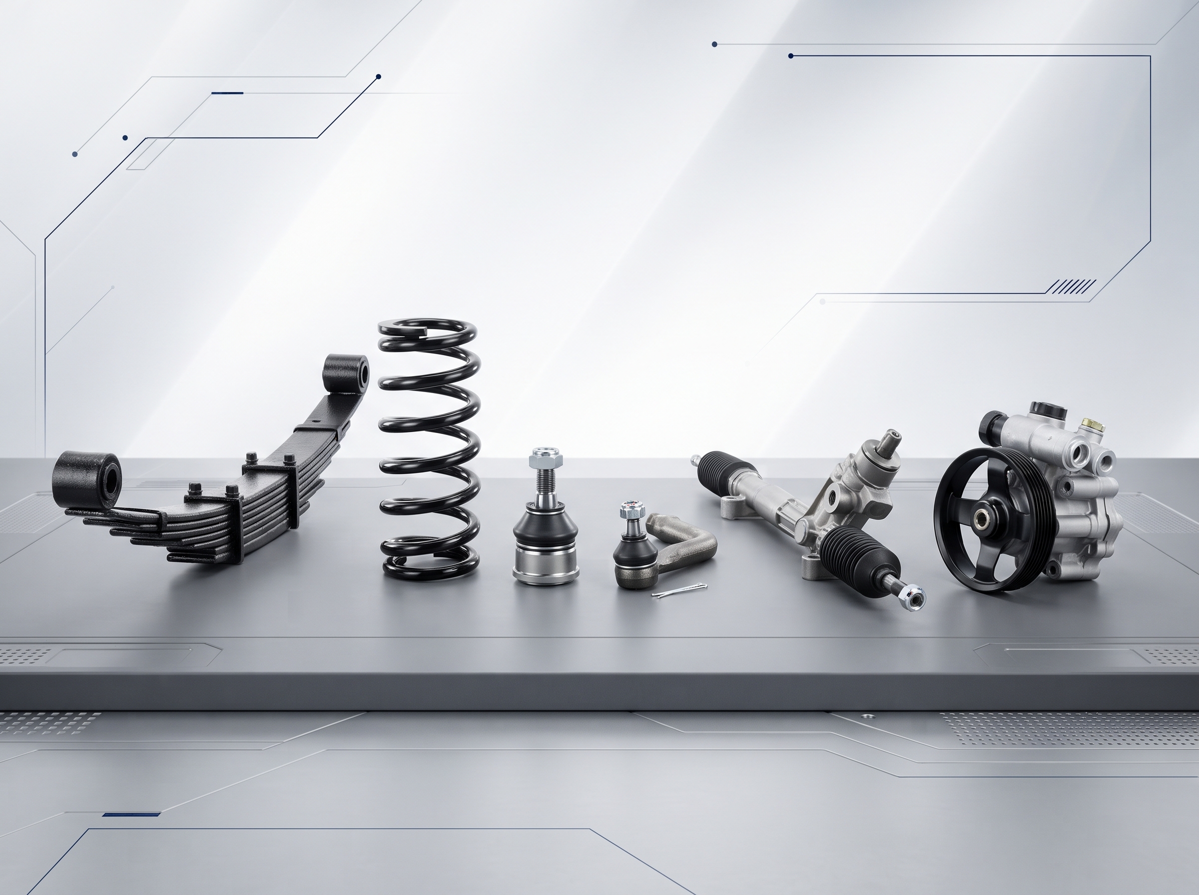 Suspension and steering parts for passenger and commercial vehicles
